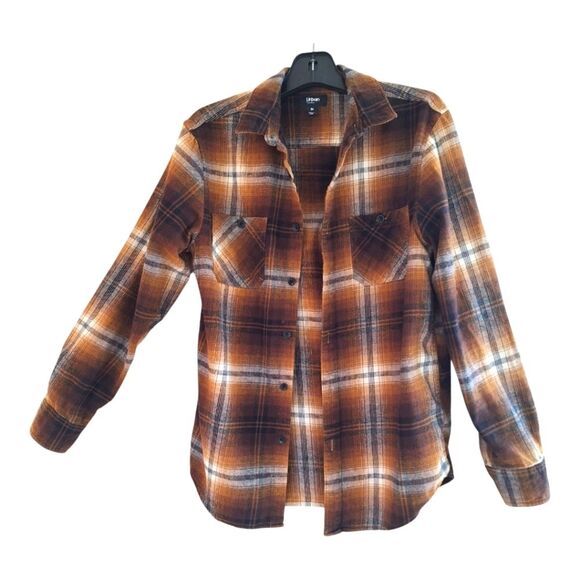 Men's Brushed Flannel Button-Down Shirt Urban Pipeline 100% Cotton Rustic Sz M - Picture 2 of 12